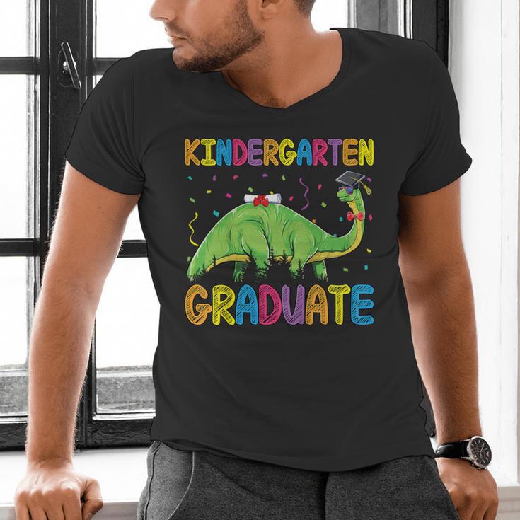 Kids Kindergarten Graduate Dinosaur Kindergarten Graduation Men's V-Neck T-Shirt