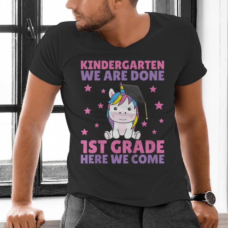 Kids Kindergarten Graduate Unicorn Graduation Men's V-Neck T-Shirt