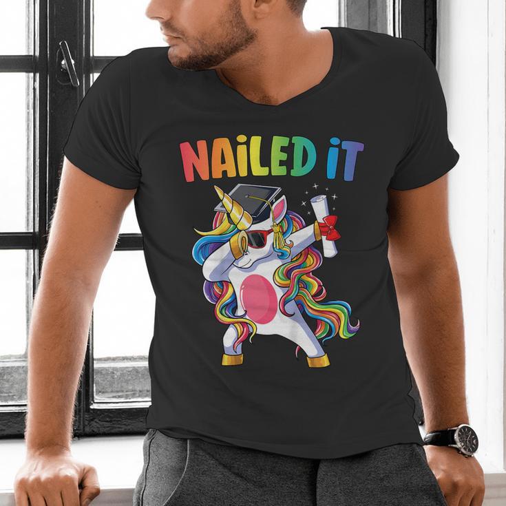 Kids Kindergarten Graduation Shirt Unicorn Graduate Nailed It Men's V-Neck T-Shirt