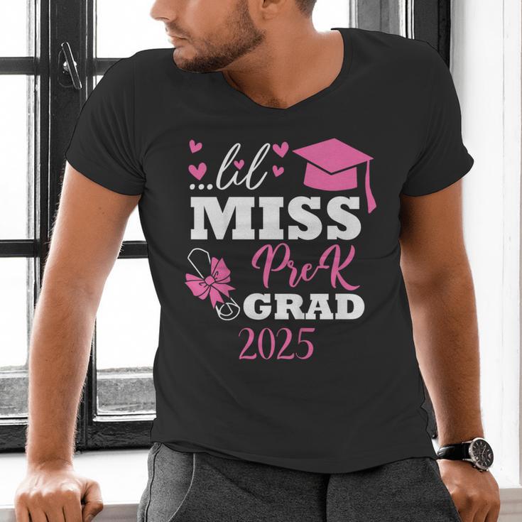 Kids Little Miss Pre-K Grad Preschool Prek Graduation 2025 Men's V-Neck T-Shirt
