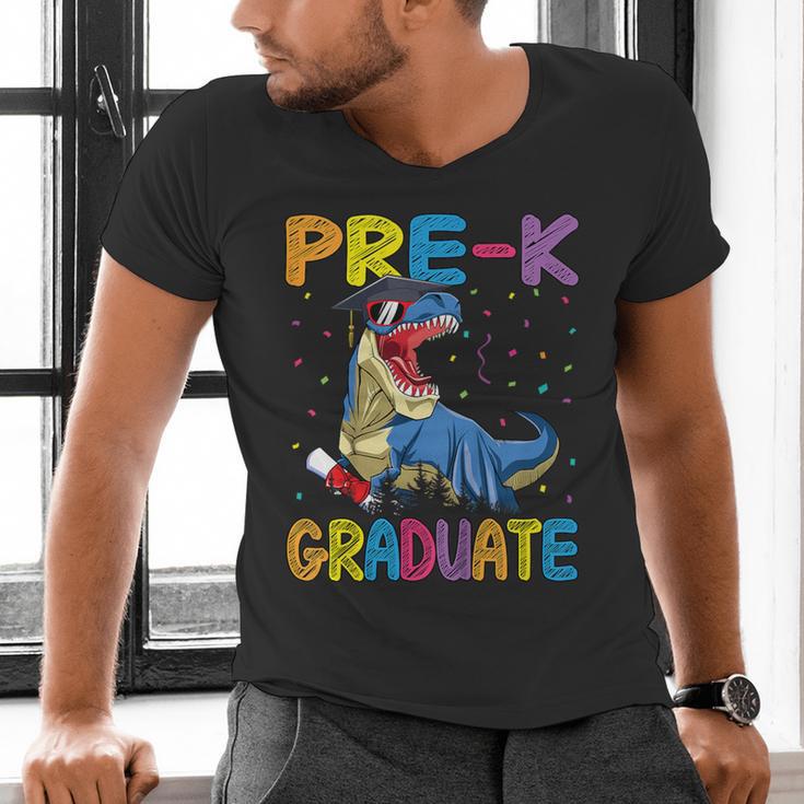 Kids Pre-K Graduate Dinosaur T-Rex Pre Kindergarten Graduation Men's V-Neck T-Shirt