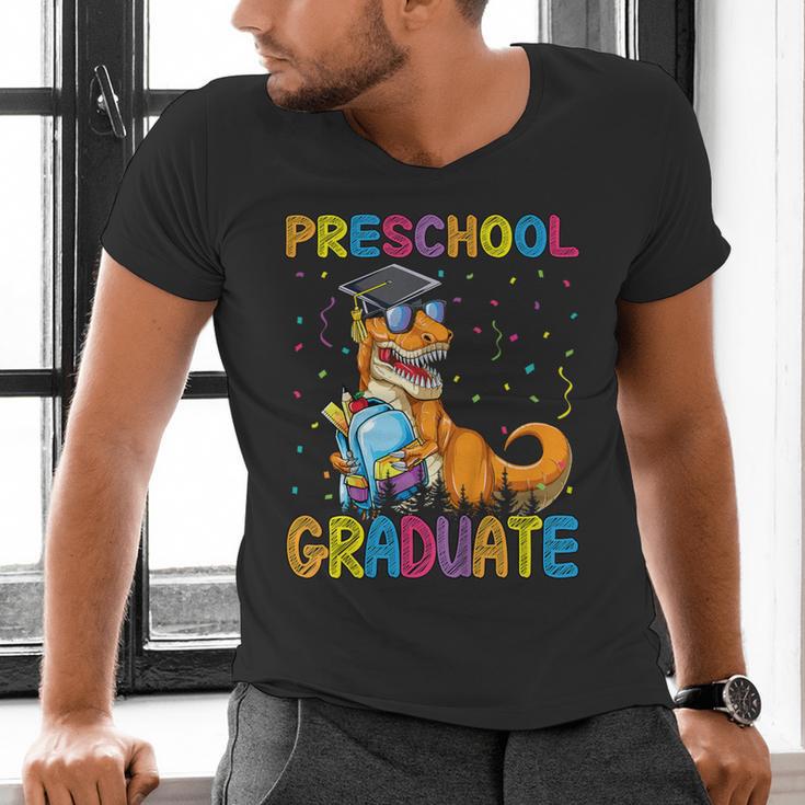 Kids Preschool Graduate Dinosaur Trex Preschool Graduation Men's V-Neck T-Shirt