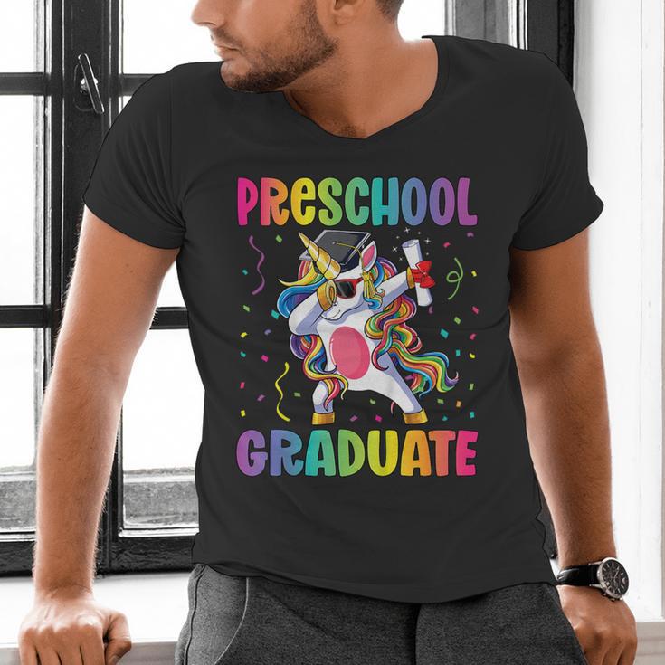 Kids Preschool Graduation Dab Unicorn Preschool Graduate Men's V-Neck T-Shirt