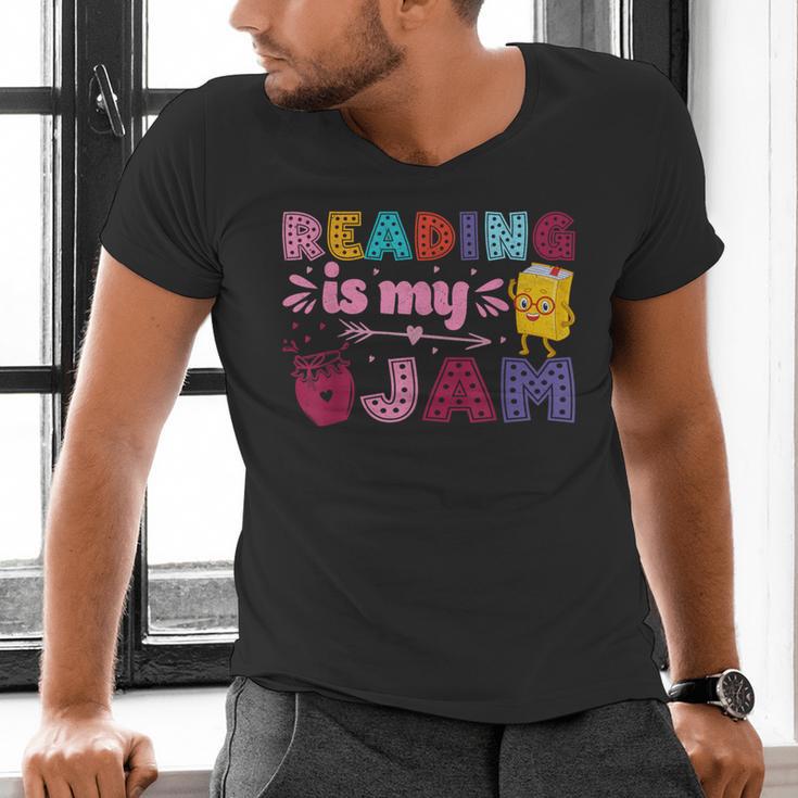 Kids Reading Book Lover Reading Is My Jam Men's V-Neck T-Shirt
