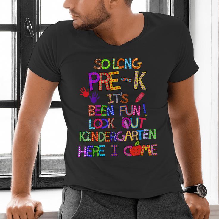 Kids So Long Kindergarten Here I Come Pre-K Graduation Graduate Men's V-Neck T-Shirt