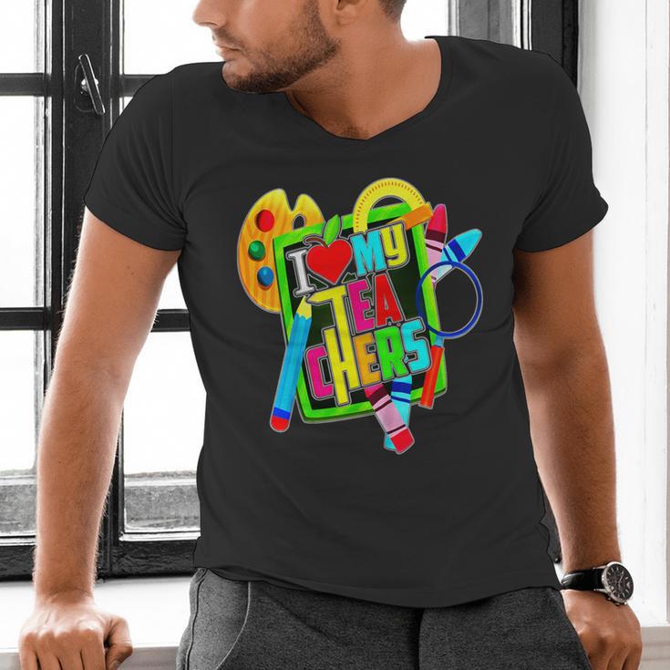 Kids Teens Graduation I Heart My Teachers I Love My Teachers Men's V-Neck T-Shirt