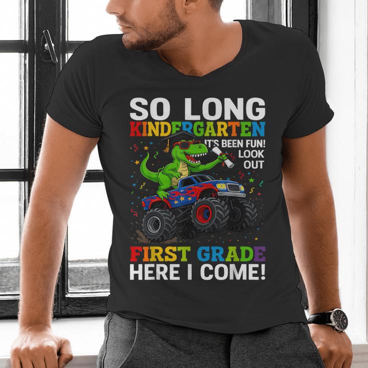 Kindergarten Graduate 2025 Kindergarten Graduation Dino Trex Men's V-Neck T-Shirt