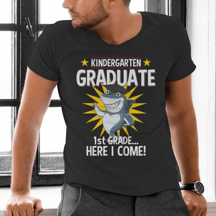 Kindergarten Graduation Shirts 2019 Shark Grad Toddler Men's V-Neck T-Shirt