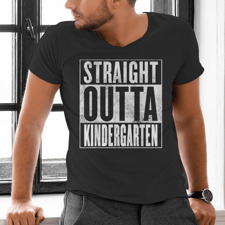 Kindergarten Graduation- Straight Outta Kindergarten Men's V-Neck T-Shirt