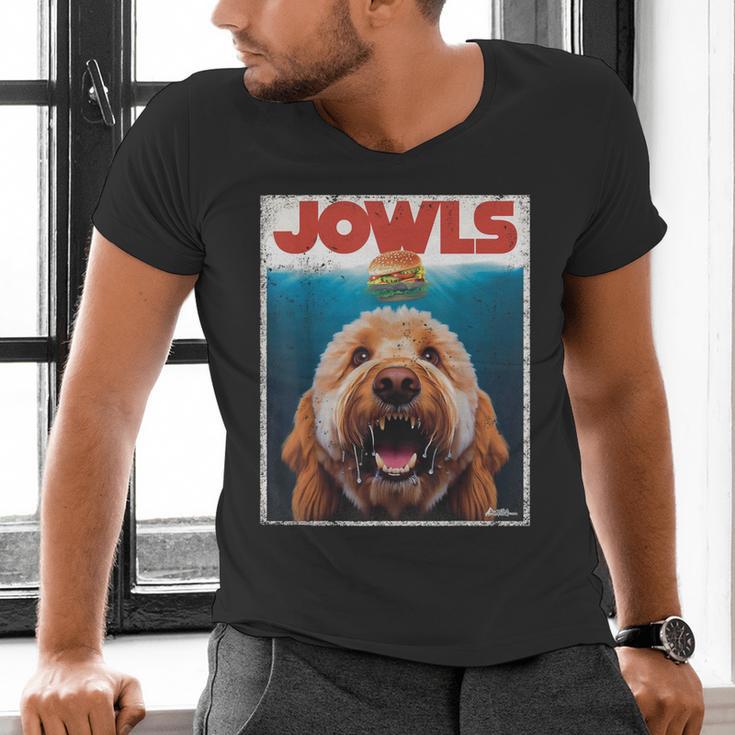 Labradoodle Jowls Tee Fawn Lab Doodle Mom Top Dad Men's V-Neck T-Shirt