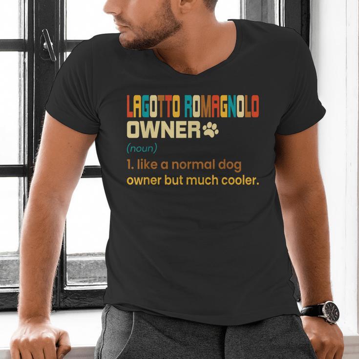 Lagotto Romagnolo Vintage Retro Dog Mom Dad Men's V-Neck T-Shirt