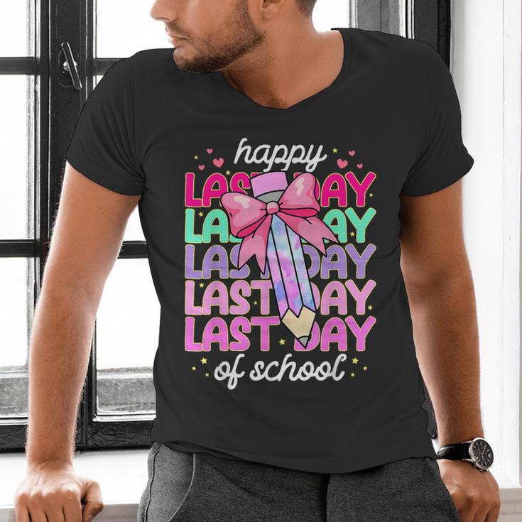 Last Day Of School Shirt Coquette Bow School Graduation Men's V-Neck T-Shirt
