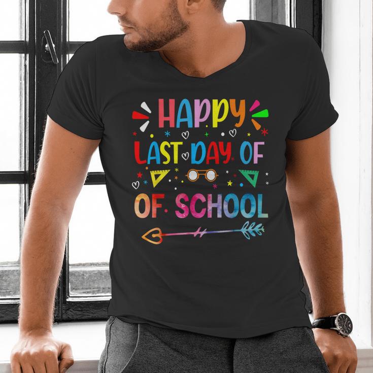 Last Day Of School Tie Dye School Graduation Summer Teacher Men's V-Neck T-Shirt