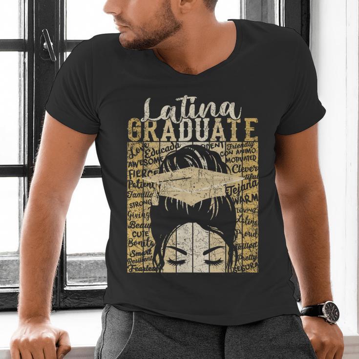 Latina Graduate Educated Powerful Class Of 2024 Graduation Men's V-Neck T-Shirt