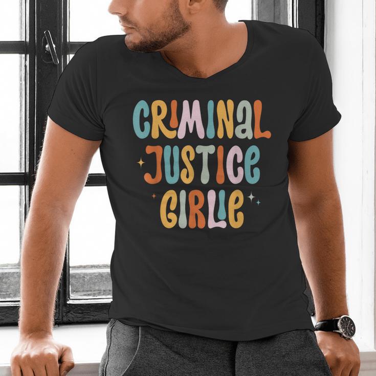 Lawyer True Crime Lover Addict Graduation Apparel Criminal Justice Girlie Major Degree Future Detective Men's V-Neck T-Shirt
