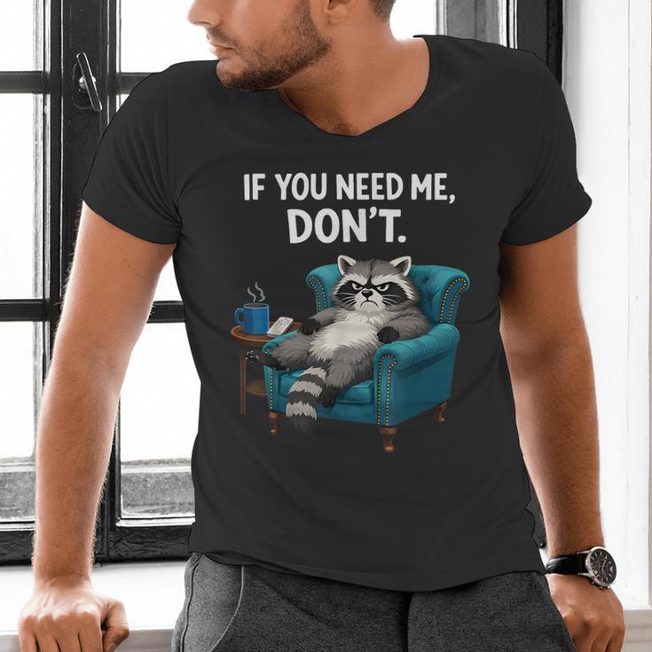 Lazy Raccoon Sarcastic Introvert Humor Japanese Animal Men's V-Neck T-Shirt