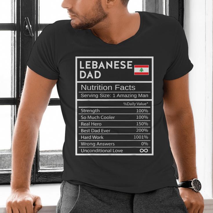 Lebanese Dad Nutrition Facts National Pride For Dad Men's V-Neck T-Shirt