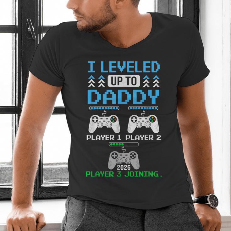 Leveled Up To Daddy Again Gamer Dad Est 2026 Men's V-Neck T-Shirt