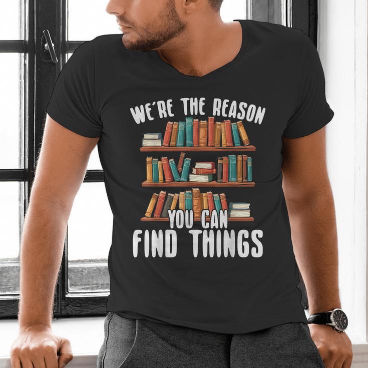 Librarian Reading Books Lover Library Men's V-Neck T-Shirt