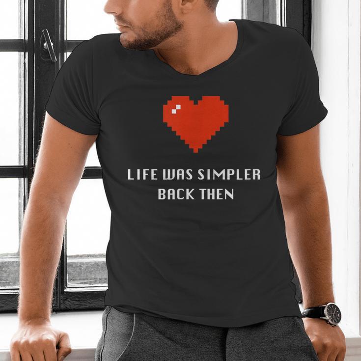 Life Was Simpler Back Then Nostalgia Retro Game Men's V-Neck T-Shirt