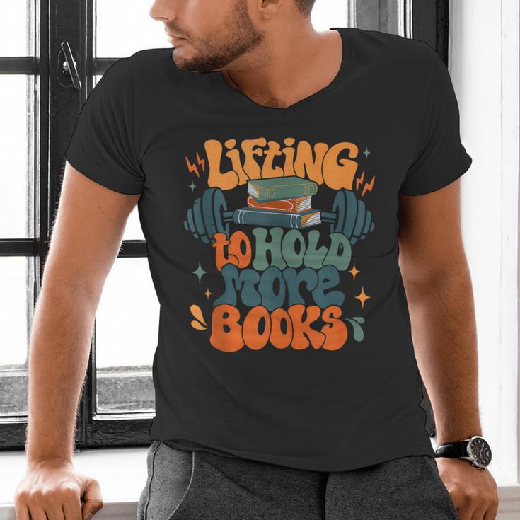Lifting To Hold More Books Weightlifting Workout Bookish Men's V-Neck T-Shirt Lifting To Hold More Books Weightlifting Workout Bookish Men's V-Neck T-Shirt