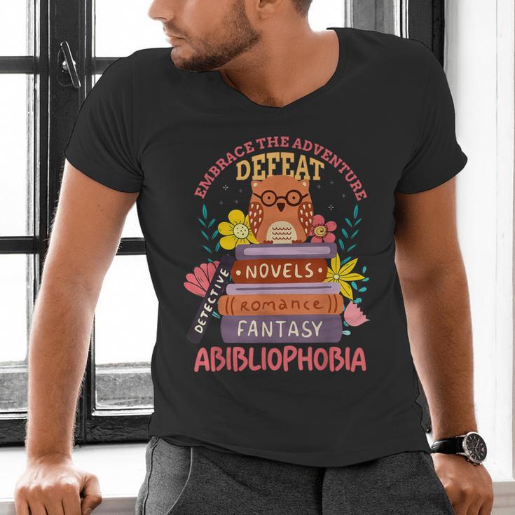 Literature Abibliophobia Book Reader Men's V-Neck T-Shirt