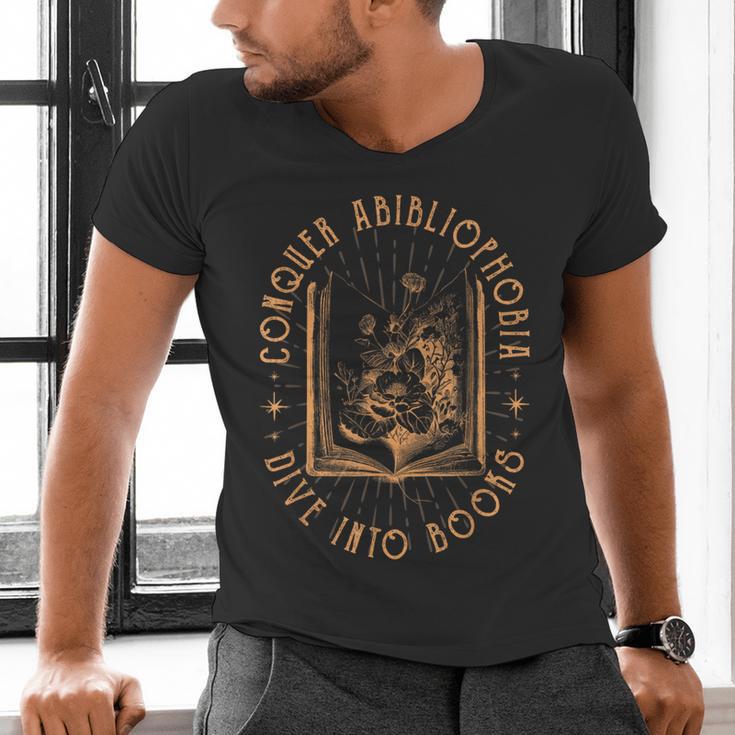 Literature Bookworm Abibliophobia Bookish Men's V-Neck T-Shirt