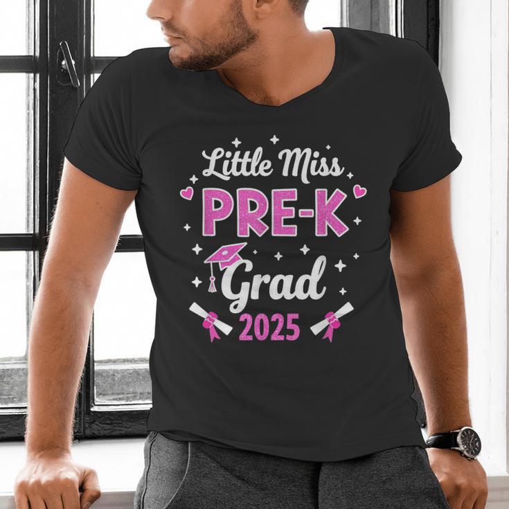 Little Miss Pre-K Grad 2025 Coquette Preschool Graduation Men's V-Neck T-Shirt