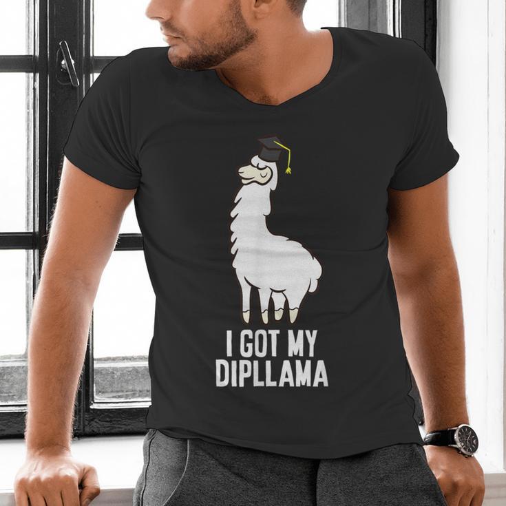 LLama Graduation I Got My Dipllama Cute Llama Men's V-Neck T-Shirt