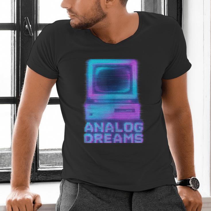 Lofi Reverie Analog Dreams Pixel 90s Desktop VHS Nostalgia Men's V-Neck T-Shirt