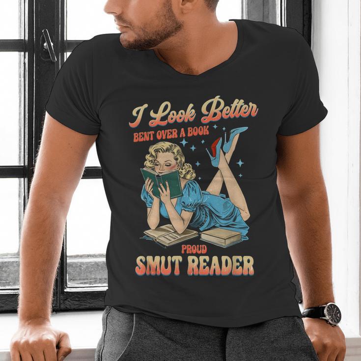 I Look Better Bent Over A Book Proud Smut Reader Adult Humor Men's V-Neck T-Shirt I Look Better Bent Over A Book Proud Smut Reader Adult Humor Men's V-Neck T-Shirt