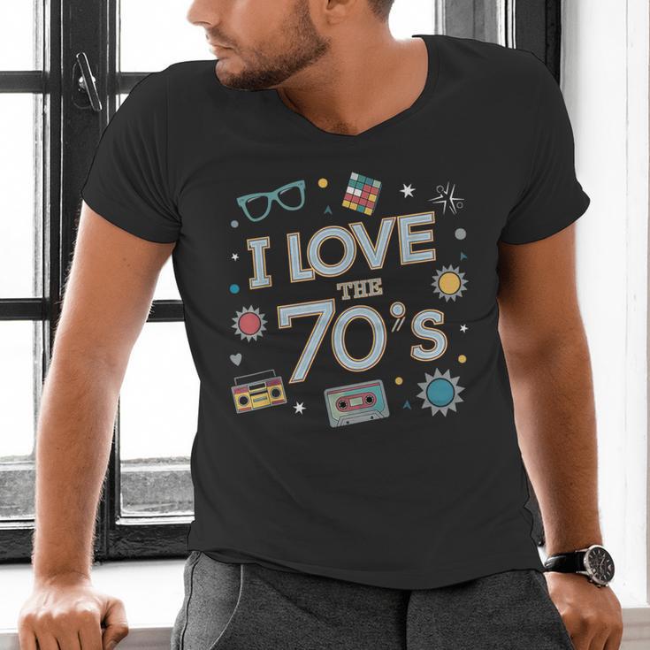 I Love The 70's Retro Nostalgia Men's V-Neck T-Shirt