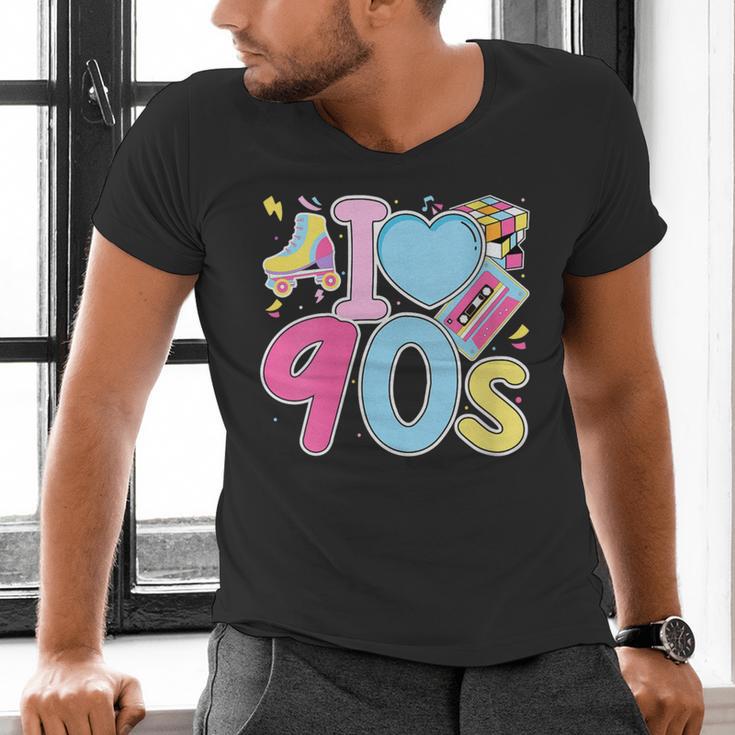 I Love 90's Retro Style Nostalgia Vibe 1990's Party Men's V-Neck T-Shirt