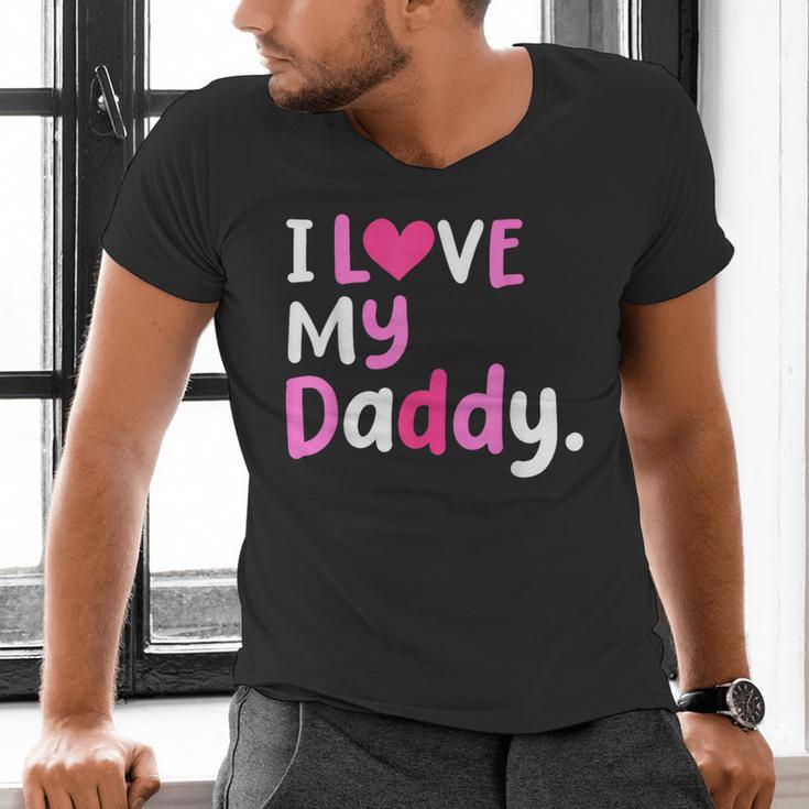 I Love My Daddy Best Dad Ever Father's Day Cool Kids Men's V-Neck T-Shirt