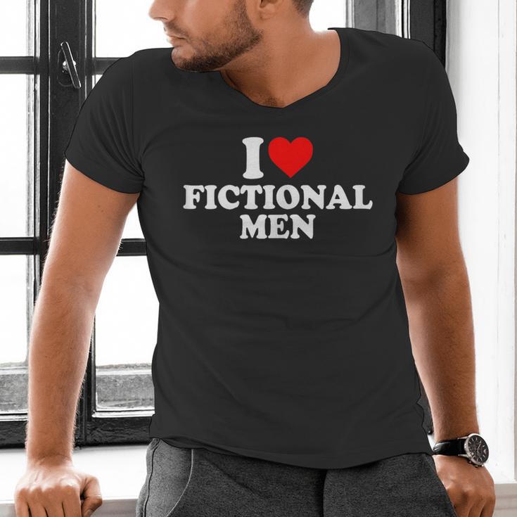 I Love Heart Fictional Men Simple Cute Books Reading Men's V-Neck T-Shirt