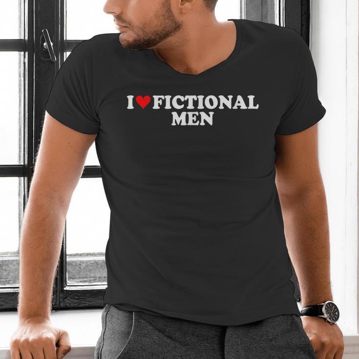 I Love Heart Fictional Men Simple Cute Reading Books Men's V-Neck T-Shirt
