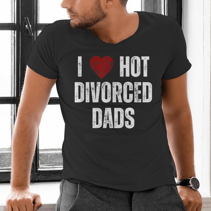 I Love Hot Divorced Dads Red Hearts Men's V-Neck T-Shirt