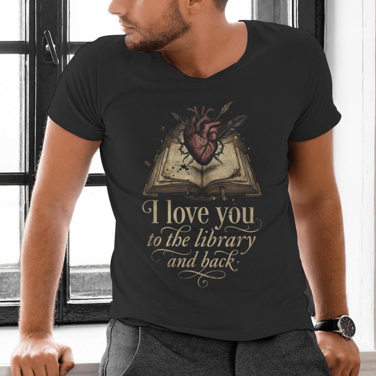 I Love You To The Library And Back Anatomical Heart Book Men's V-Neck T-Shirt I Love You To The Library And Back Anatomical Heart Book Men's V-Neck T-Shirt