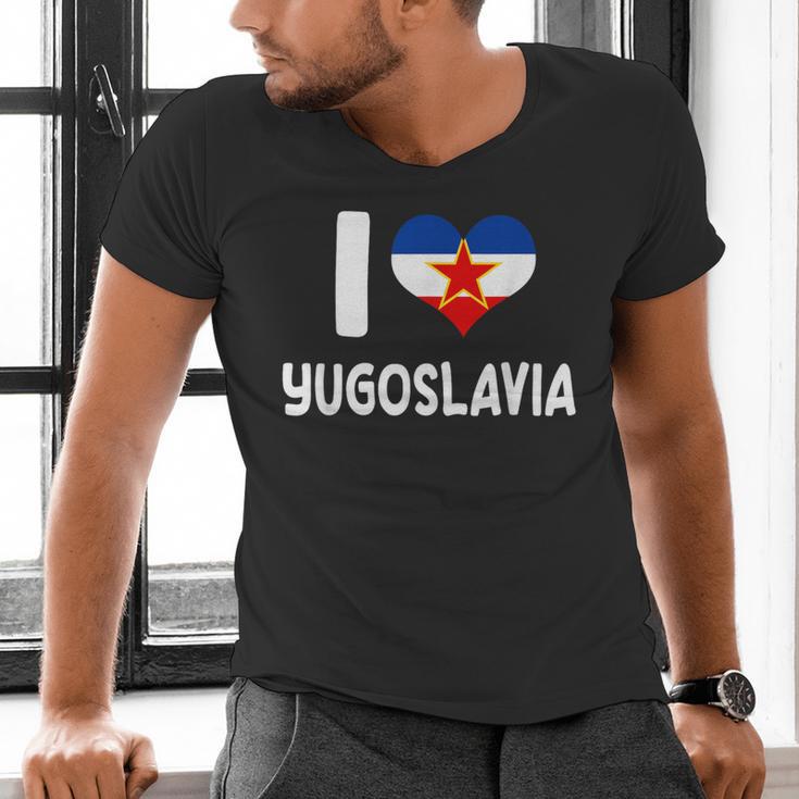 I Love Yugoslavia Proud Yugoslav Nostalgia Saying Men's V-Neck T-Shirt I Love Yugoslavia Proud Yugoslav Nostalgia Saying Men's V-Neck T-Shirt