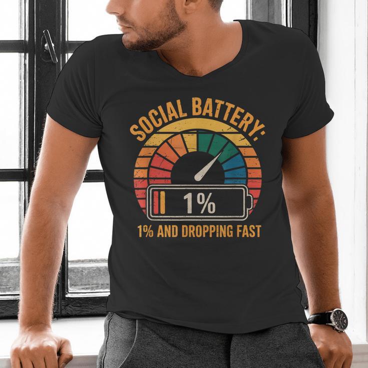 Low Social Battery Introvert Energy Men's V-Neck T-Shirt Low Social Battery Introvert Energy Men's V-Neck T-Shirt