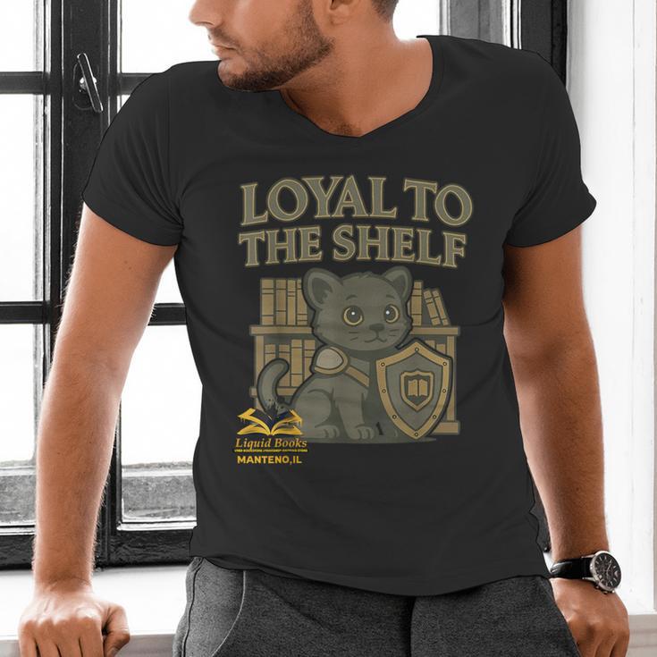 Loyal To The Shelf Knight Panther Book Lover Men's V-Neck T-Shirt