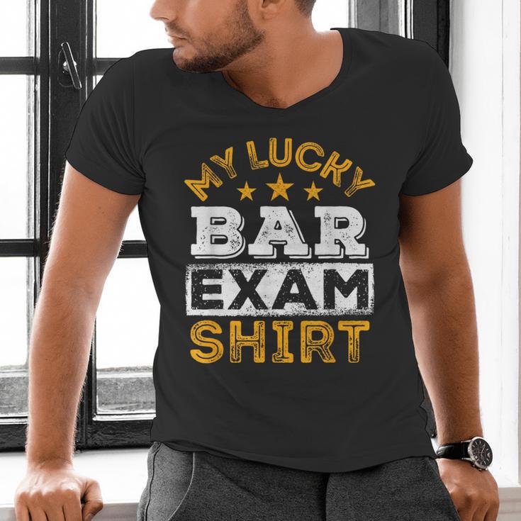 My Lucky Bar Exam Shirt Lawyer Law School Graduation Men's V-Neck T-Shirt