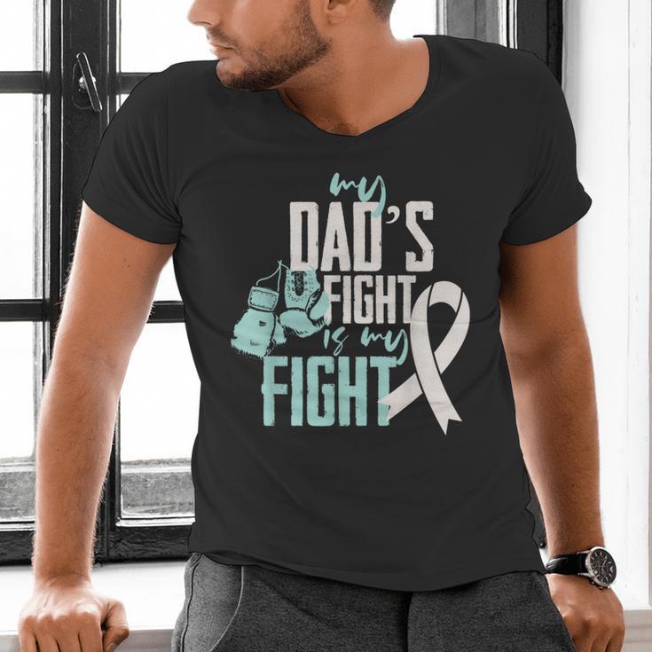 Lung Cancer Dad Ribbon Men's V-Neck T-Shirt