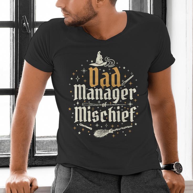 Magical Dad Manager Of Mischief Birthday Boys Girls Men's V-Neck T-Shirt