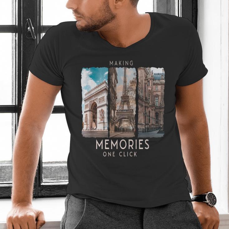 Making Memories In Paris Photo Nostalgia Travel Humor Men's V-Neck T-Shirt Making Memories In Paris Photo Nostalgia Travel Humor Men's V-Neck T-Shirt