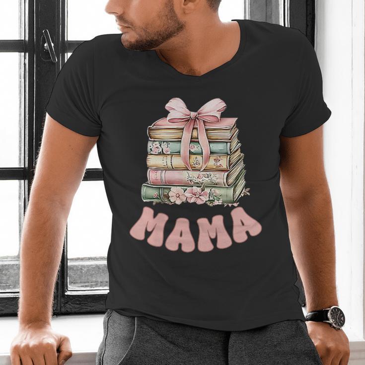 Mama Book First Chapter Birthday Family Matching Party Men's V-Neck T-Shirt Mama Book First Chapter Birthday Family Matching Party Men's V-Neck T-Shirt