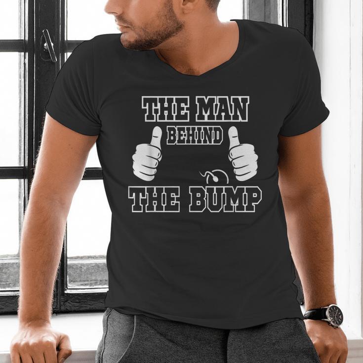 The Man Behind The Bump Baby Shower Shirts For Mom And Dad Men's V-Neck T-Shirt