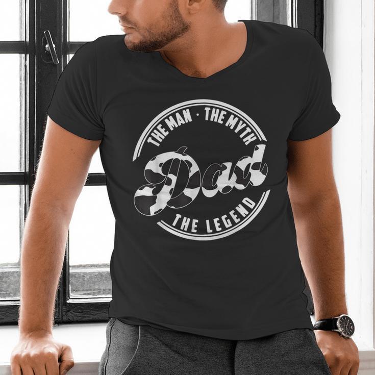 The Man The Myth The Legend Daddy Love Cows Dad Cow Print Men's V-Neck T-Shirt The Man The Myth The Legend Daddy Love Cows Dad Cow Print Men's V-Neck T-Shirt