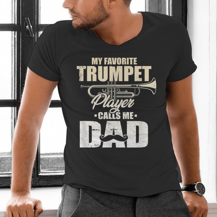 Marching Band Dad My Favorite Trumpet Player Calls Me Dad Men's V-Neck T-Shirt