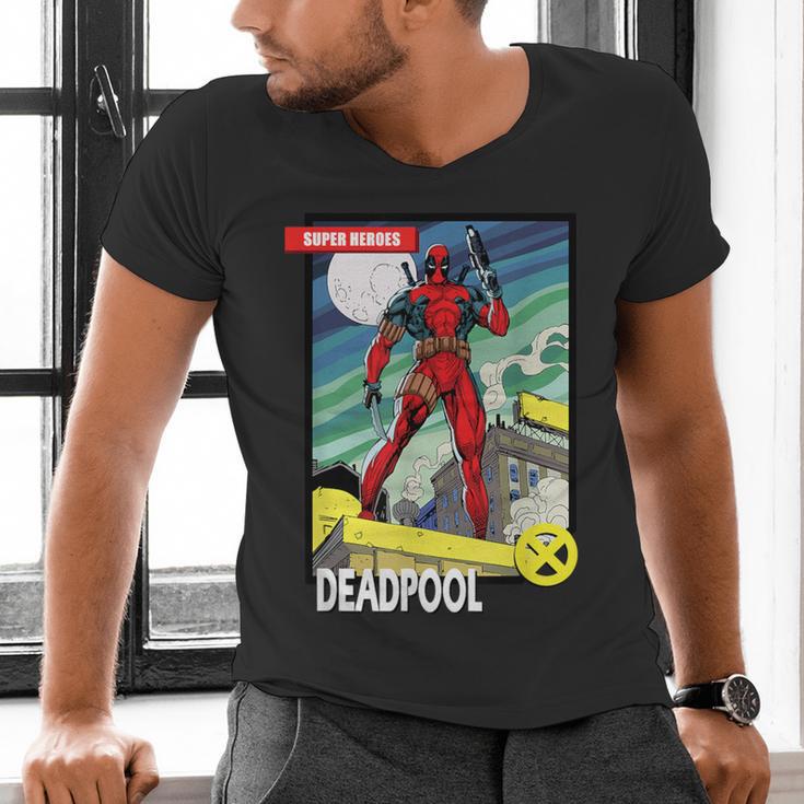Marvel Comics Deadpool Vintage Book Art Men's V-Neck T-Shirt